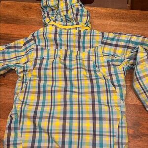 DC Kids Plaid Button Down Shirt with Hood - Yellow, Blue, Gray